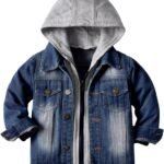 Boys Kids Hooded Denim Jacket Teens Jean Jacket with Hood