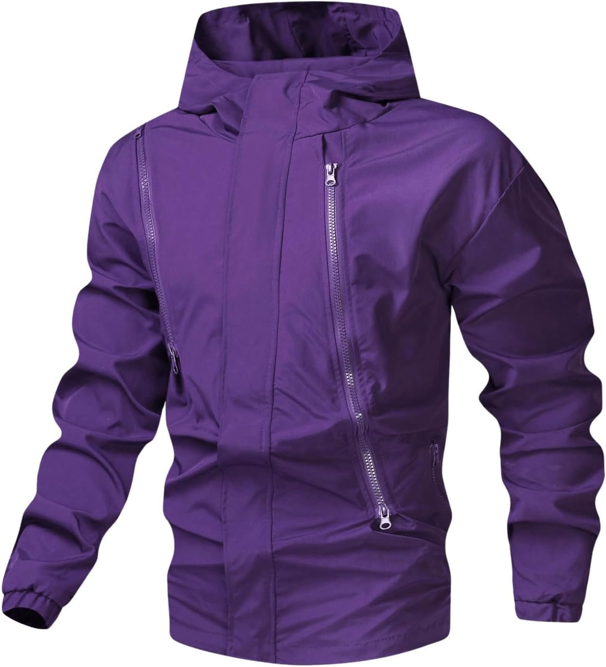 61NUQxmJL._AC_SL1500_.jpg Men's Zip Up Hoodies Jacket Long Sleeve Windbreaker Jacket Outerwear with Pockets - Image 1