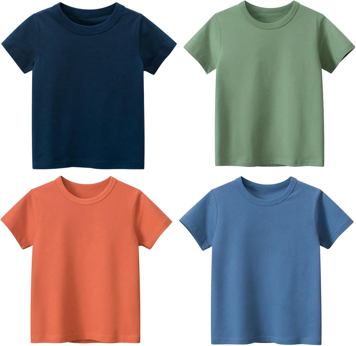 61Ru69dh80L._AC_SL1500_.jpg 4-Pack Toddler Boys T-Shirts Solid Color Short Sleeve Tees Summer Crewneck Tops - Image 1