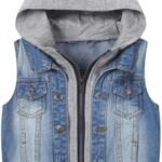 Boys Sleeveless Denim Jacket Kids Jean Vest Waistcoat Outerwear