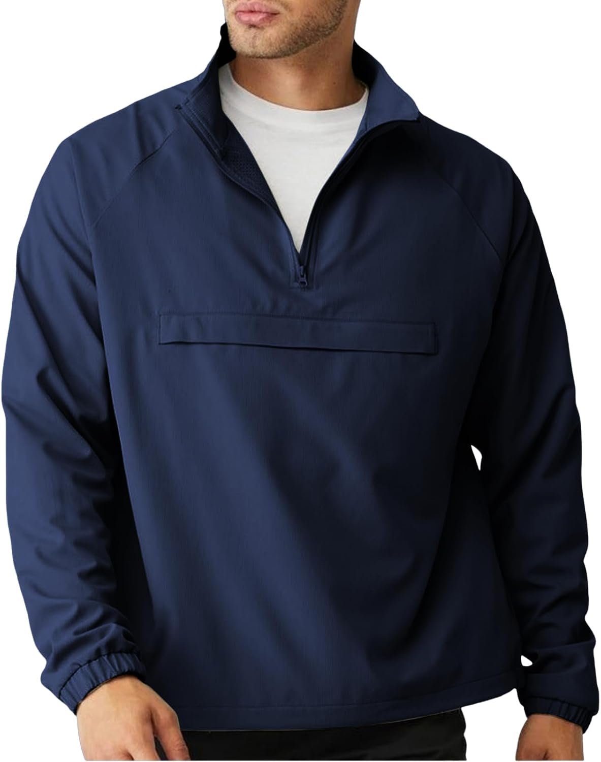 61n81rDMtTL._AC_SL1500_.jpg Men's Lightweight Quarter Zip Pullover Windbreaker for Golf, Hiking, and Running Wind Breaker Jackets with Pocket - Image 1