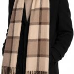 Oversized Tartan Blanket Scarf Warm Winter Wrap