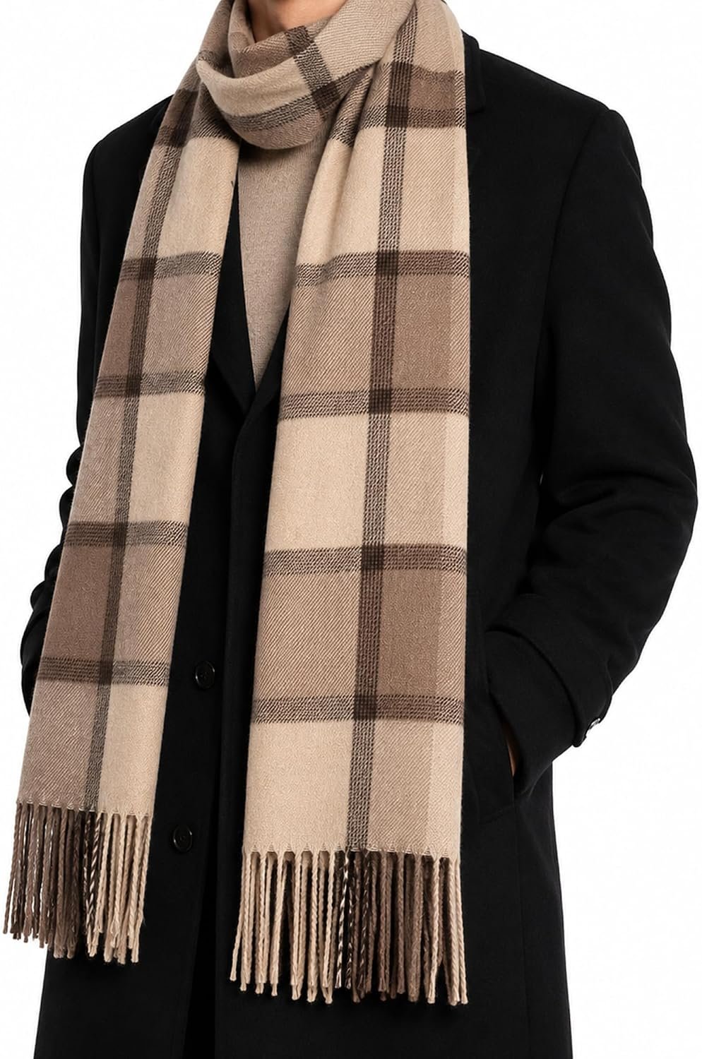 71HpCiQj0JL._AC_SL1500_.jpg Oversized Tartan Blanket Scarf Warm Winter Wrap - Image 1