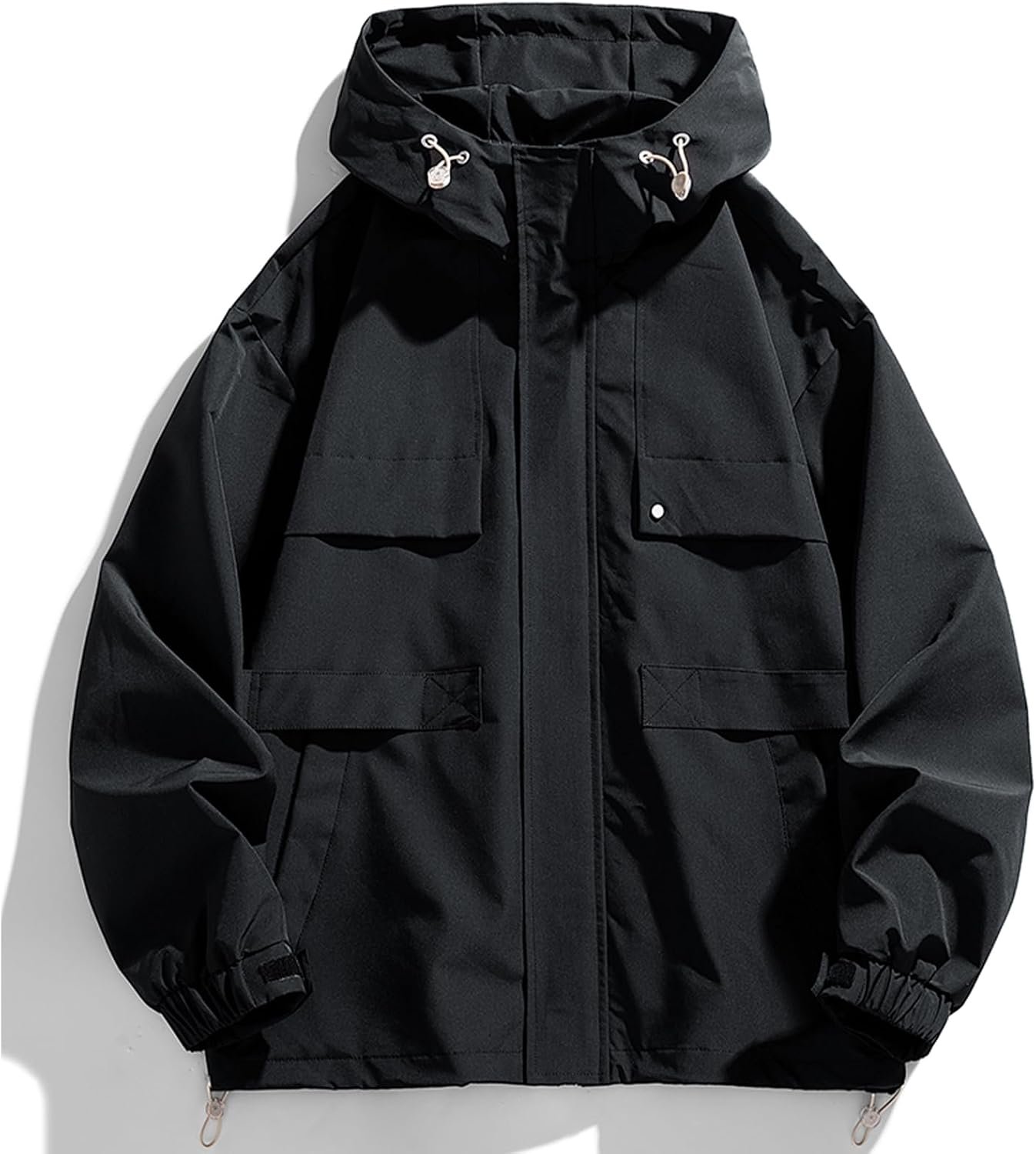 71Vb2ymiuPL._AC_SL1500_.jpg Mens Jacket Casual Lightweight Hooded Windbreaker softshell Easy-Care Zip-Up Versatile Outdoor Comfort Activities Coat - Image 1