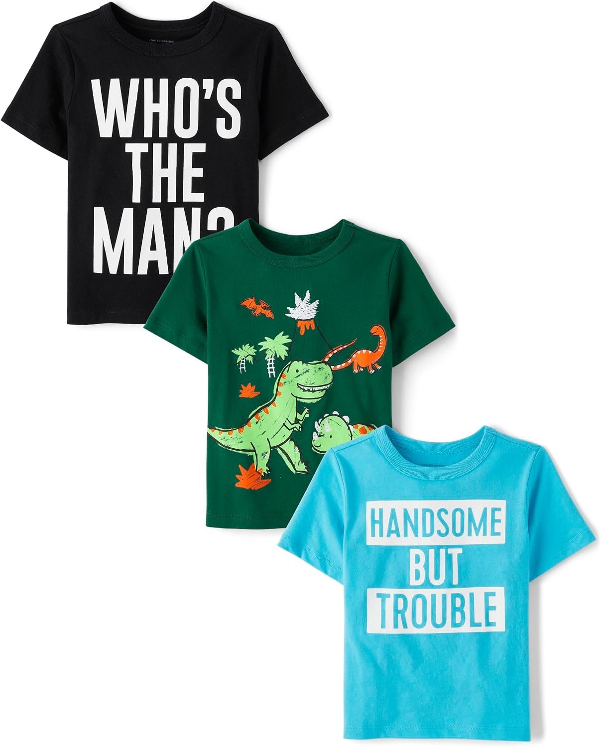 71dXGy-qqmL._AC_SL1500_.jpg Baby Boys Dinos Short Sleeve Graphic T Shirt - Image 1