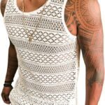Mens See Through Vest Crewneck Sleeveless Tank Tops Muscle Sexy Mesh Shirts