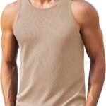 Mens Tank Tops Summer Beach Sleeveless Muscle Shirts Casual Knit Tanks Workout Gym Tee