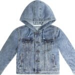 Boys Denim Jacket Little Big Kids Simple Design Hooded Jean Coat