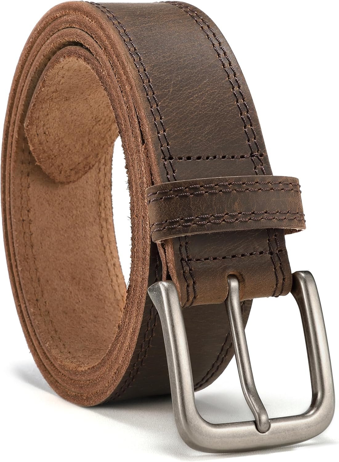 81T02UIpcFL._AC_SL1500_.jpg Casual Leather Belt for Men Classic Jeans and Everyday Wear - Image 1
