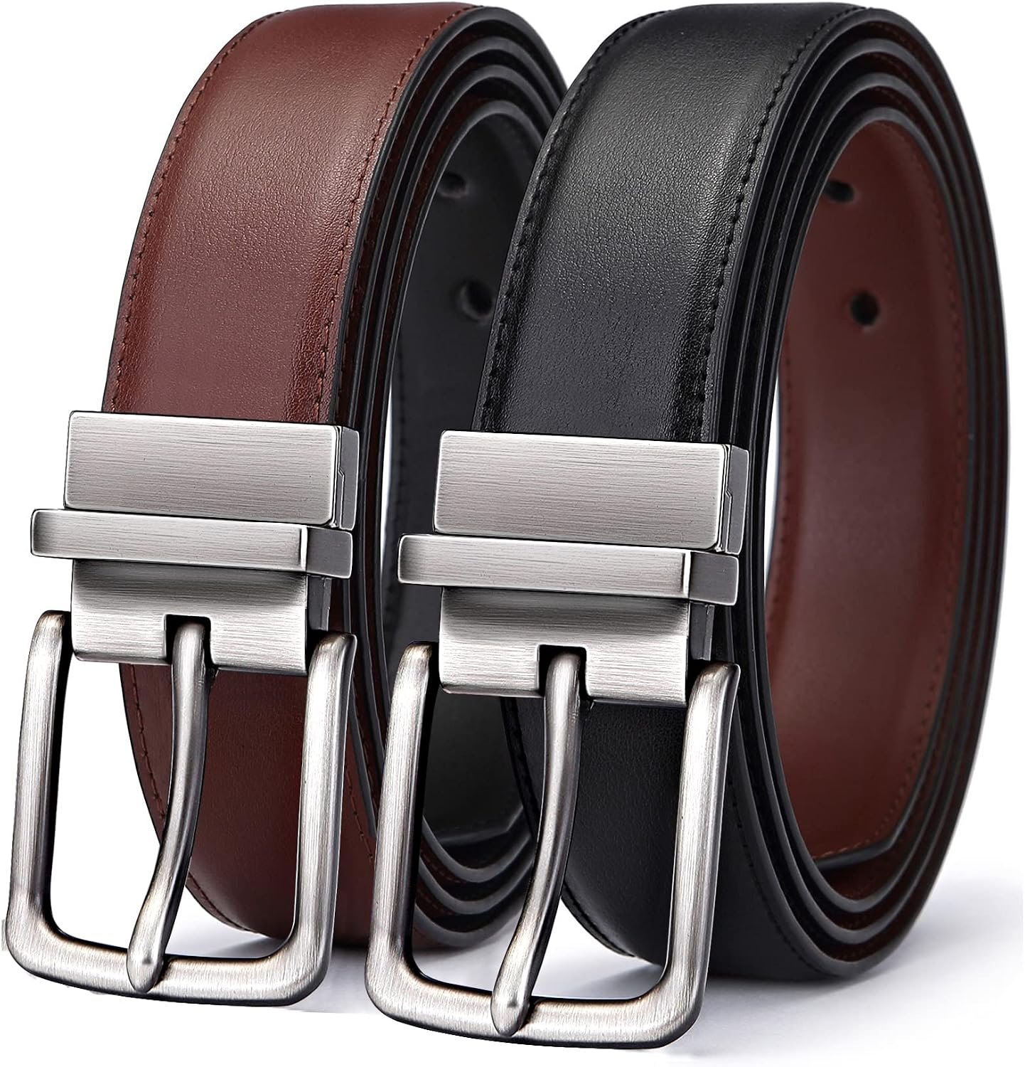 81katFnekL._AC_SL1500_.jpg Thick Leather Belt for Men Durable Classic Buckle Everyday Belt - Image 1